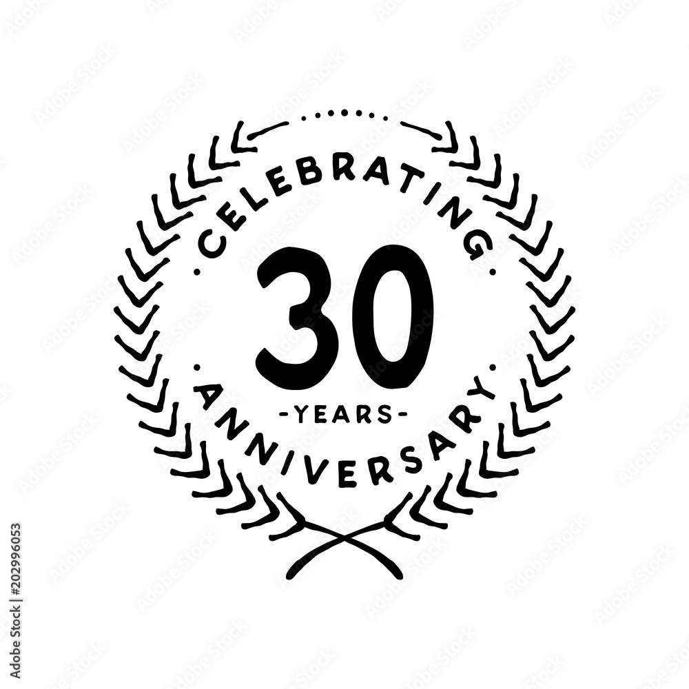 30 years design template. 30th vector and illustration. 30 years design template. 30th vector and illustration.