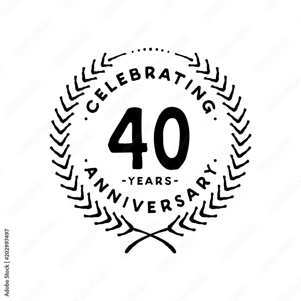 40 years design template. 40th vector and illustration. 40 years design template. 40th vector and illustration.