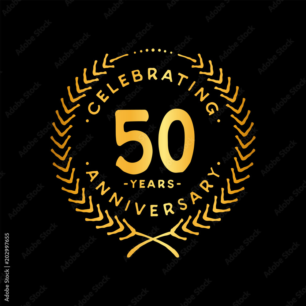 Naklejka premium 50 years design template. 50th vector and illustration.