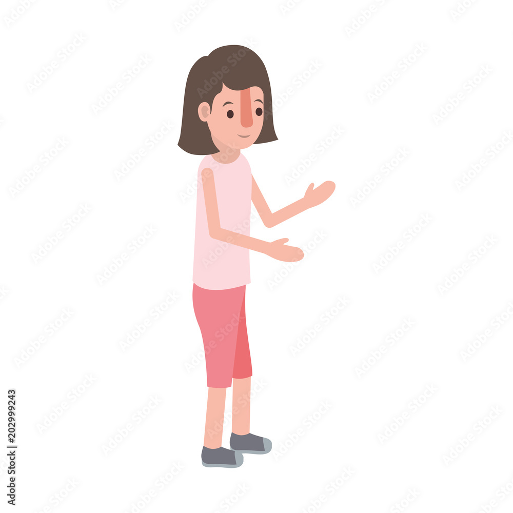 isometric little girl character vector illustration design isometric little girl character vector illustration design