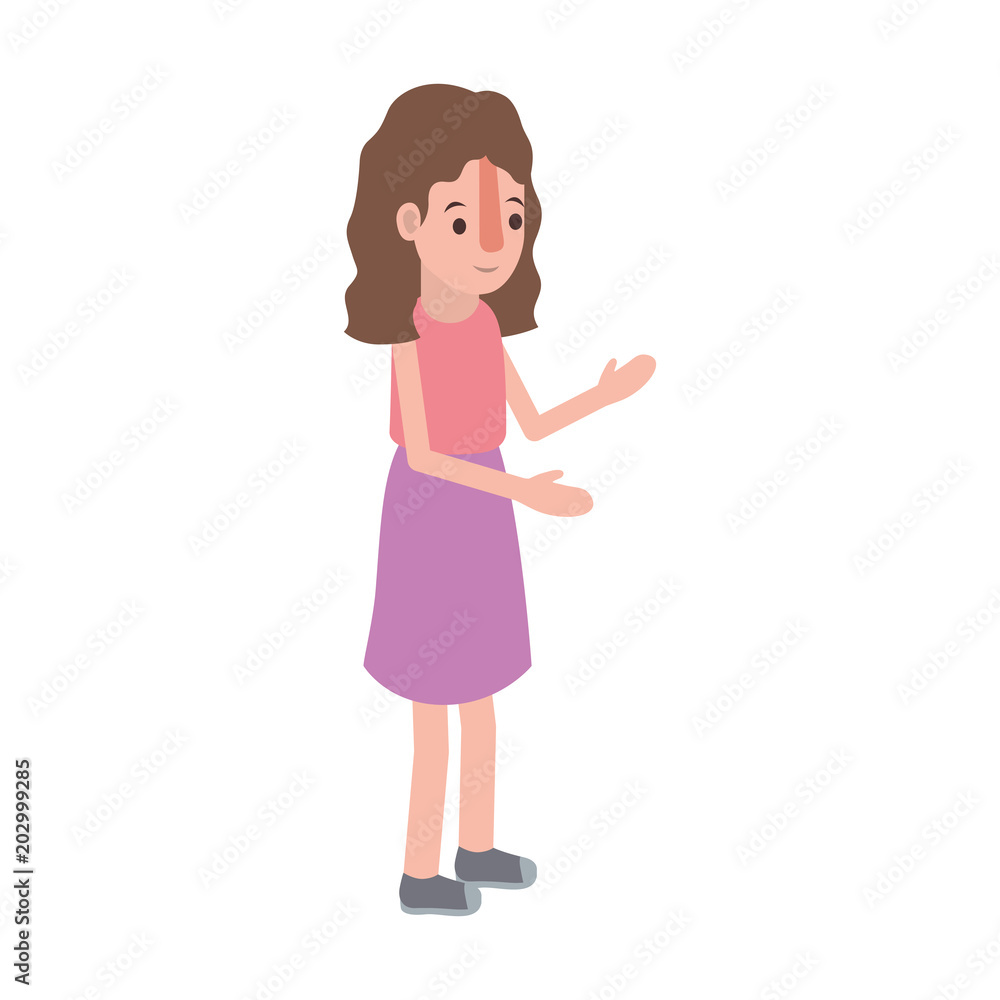 isometric little girl character vector illustration design isometric little girl character vector illustration design