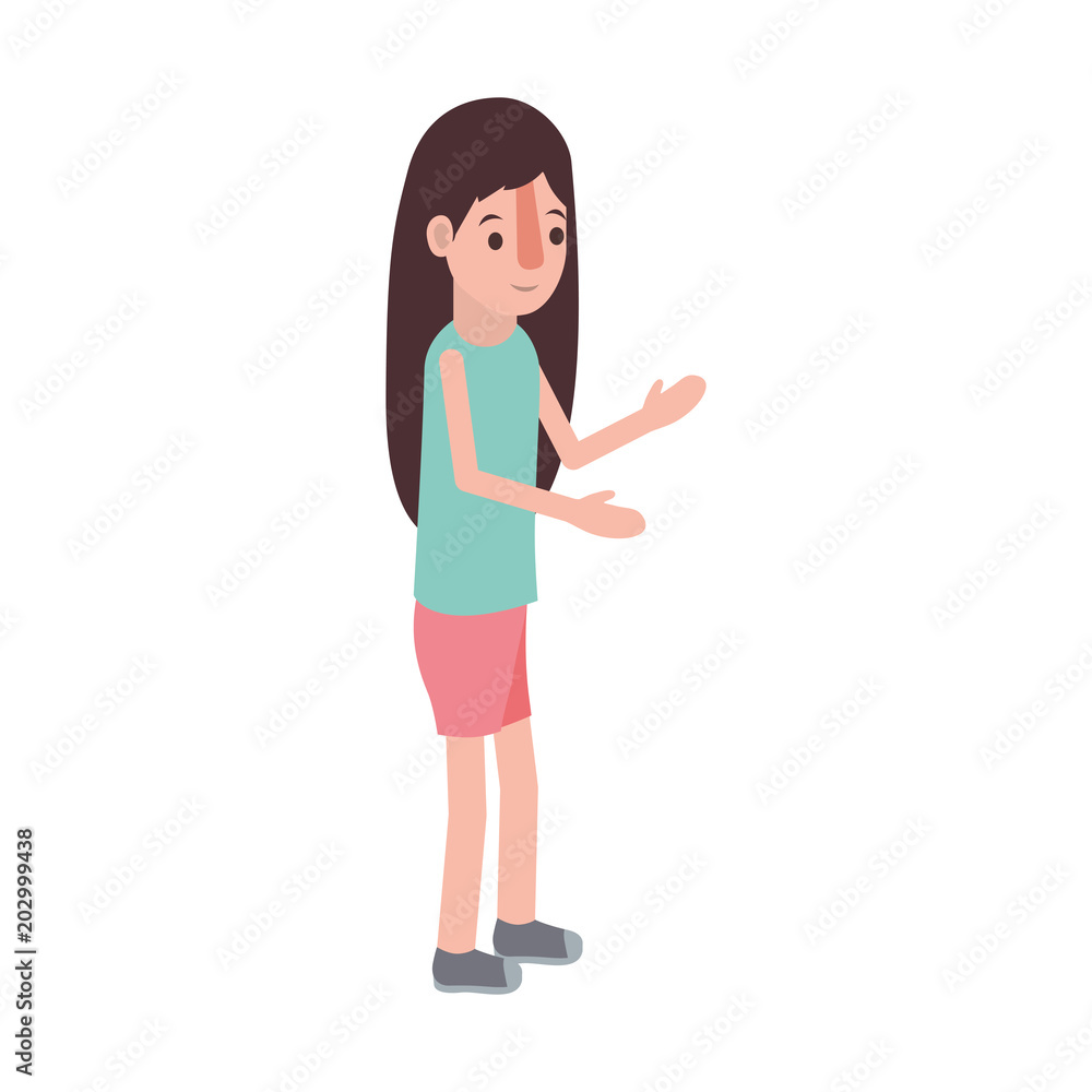 isometric little girl character vector illustration design isometric little girl character vector illustration design