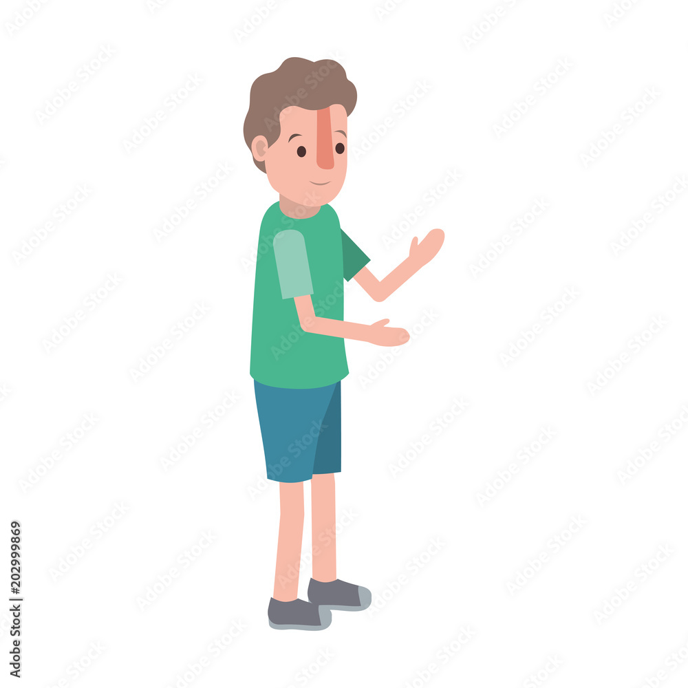 isometric little boy character vector illustration design isometric little boy character vector illustration design