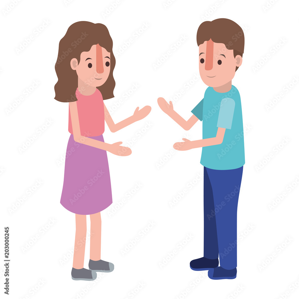 isometric little kids couple character vector illustration design isometric little kids couple character vector illustration design