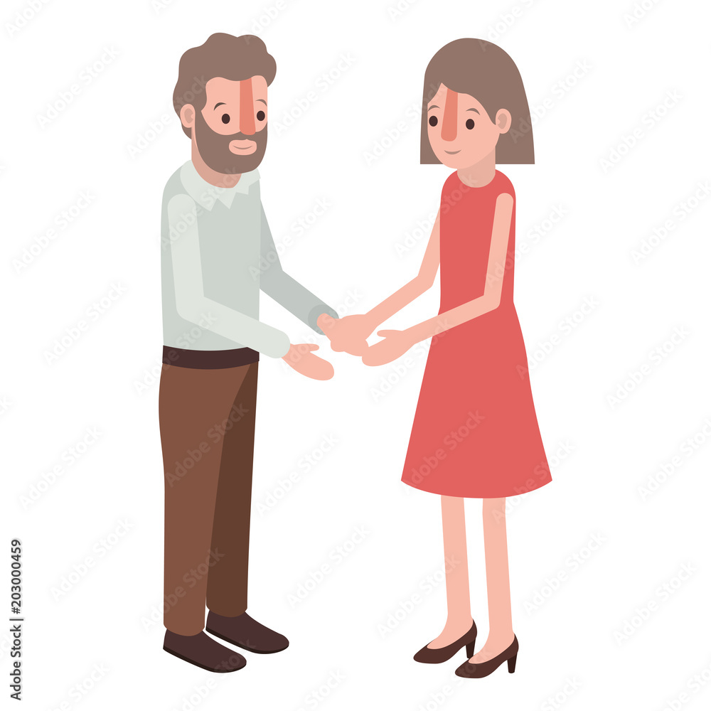 couple isometrics avatars characters vector illustration design couple isometrics avatars characters vector illustration design