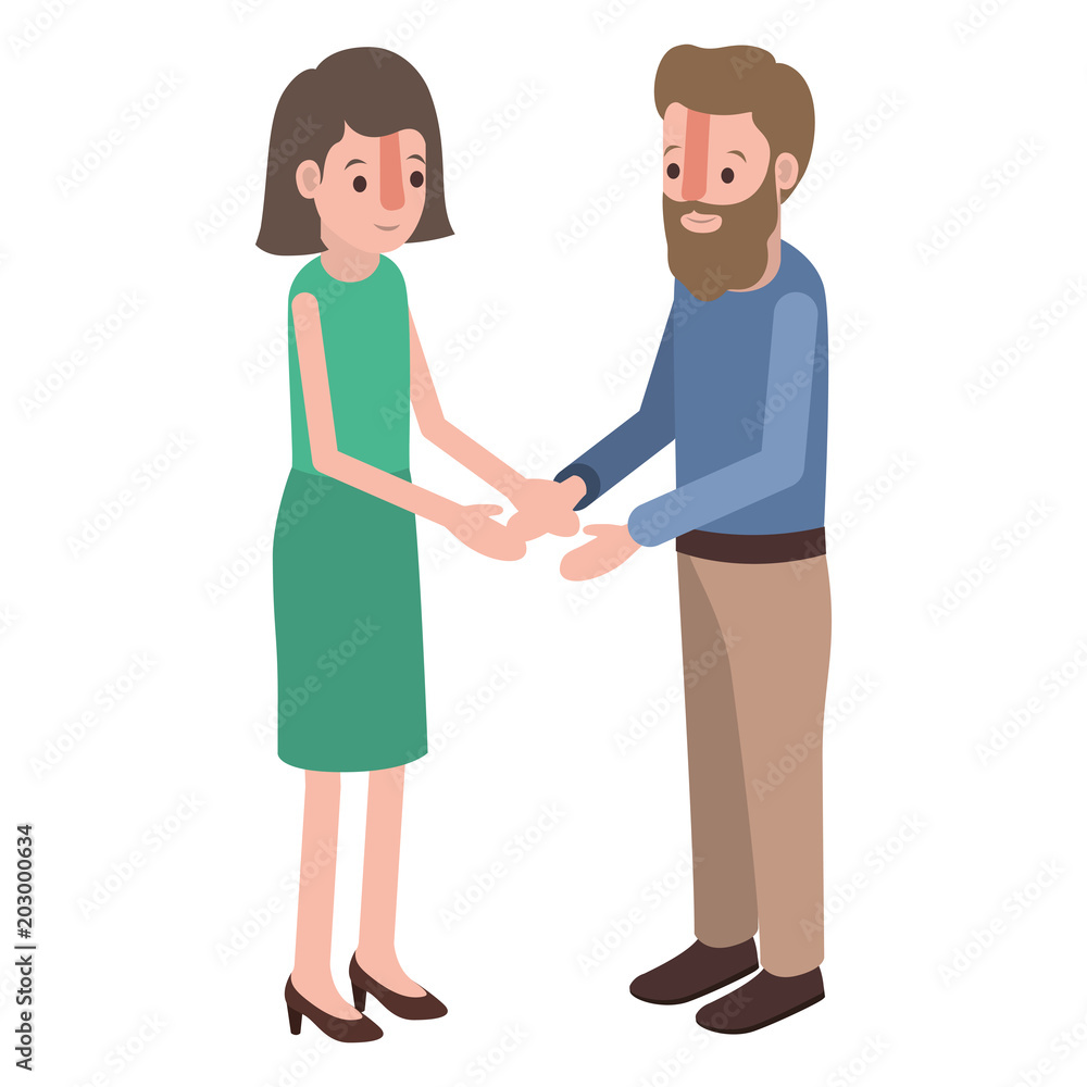 couple isometrics avatars characters vector illustration design couple isometrics avatars characters vector illustration design