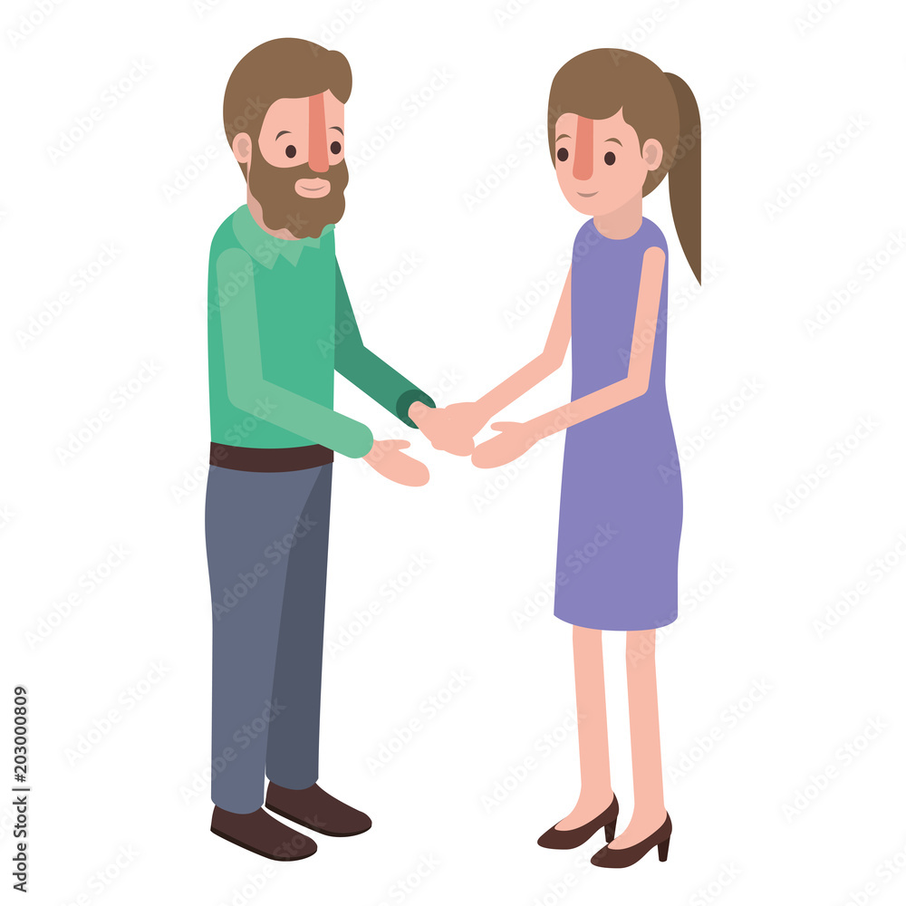 couple isometrics avatars characters vector illustration design couple isometrics avatars characters vector illustration design