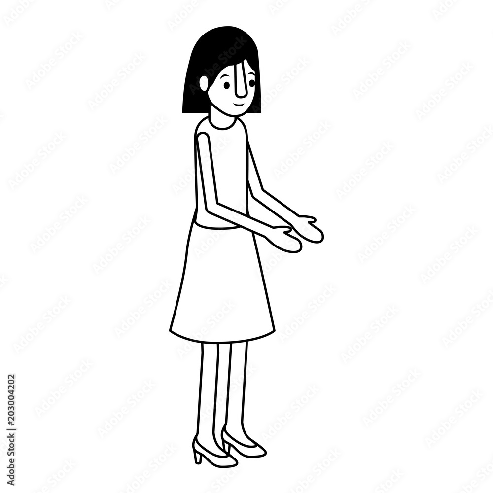 isometric woman avatar character vector illustration design