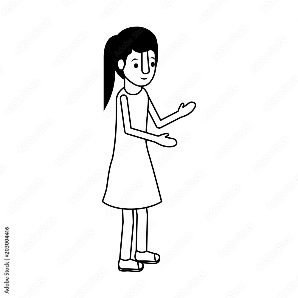 isometric little girl character vector illustration design isometric little girl character vector illustration design