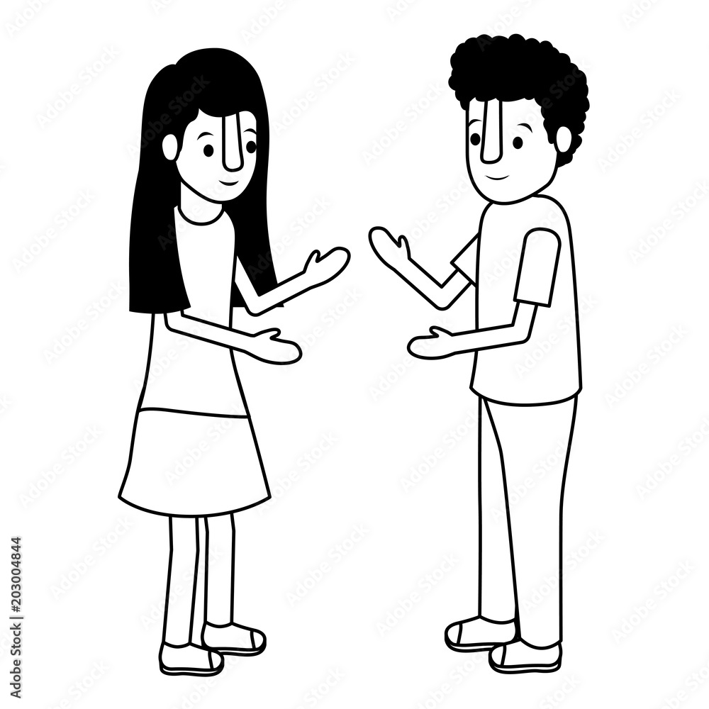 isometric little kids couple character vector illustration design isometric little kids couple character vector illustration design