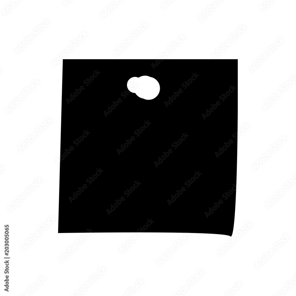 Black sticky note isolated on background template Vector Image