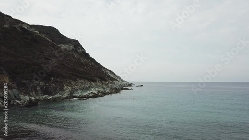 drone footage in corsica - 4k - Blue water - Road Mountain & Coast - Aerial view
