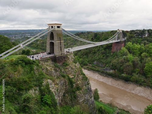 Bristol, United Kingdom, 29th of April 2018, The Clifton suspension bridge as designed by Isambard Kingdom Brunel 