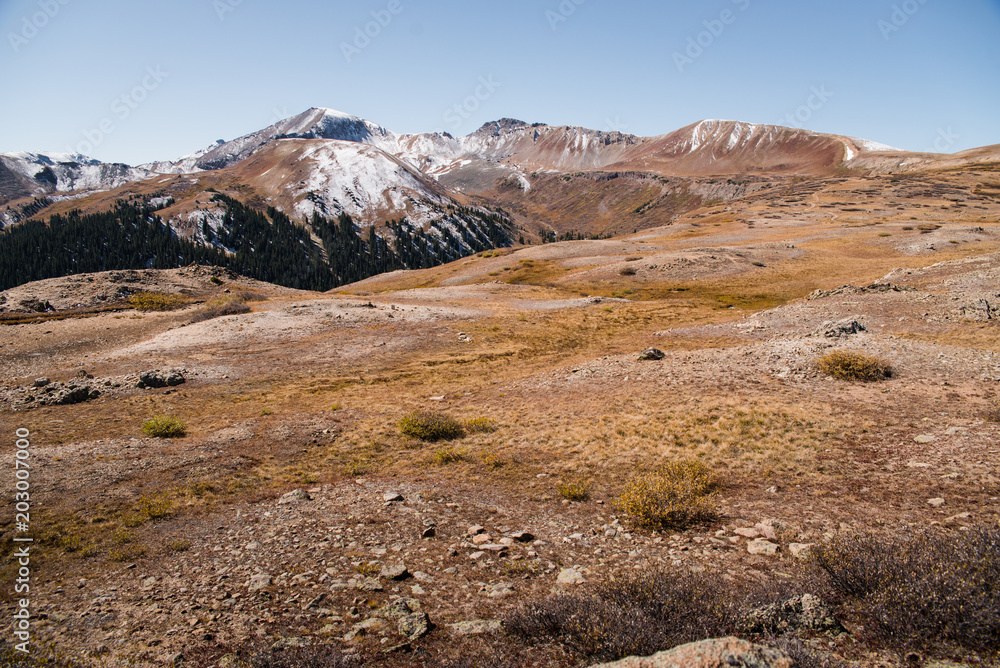 Mountain landscape view at Independence Pass near Aspen, Colorado. 