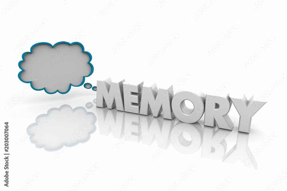 Memory Remember Memorize Thought Cloud Word 3d Illustration Memory Remember Memorize Thought Cloud Word 3d Illustration
