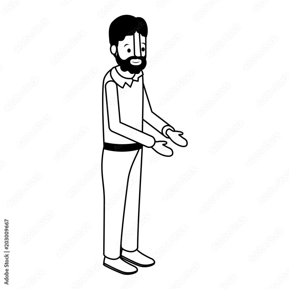 isometric man with beard avatar character vector illustration design isometric man with beard avatar character vector illustration design