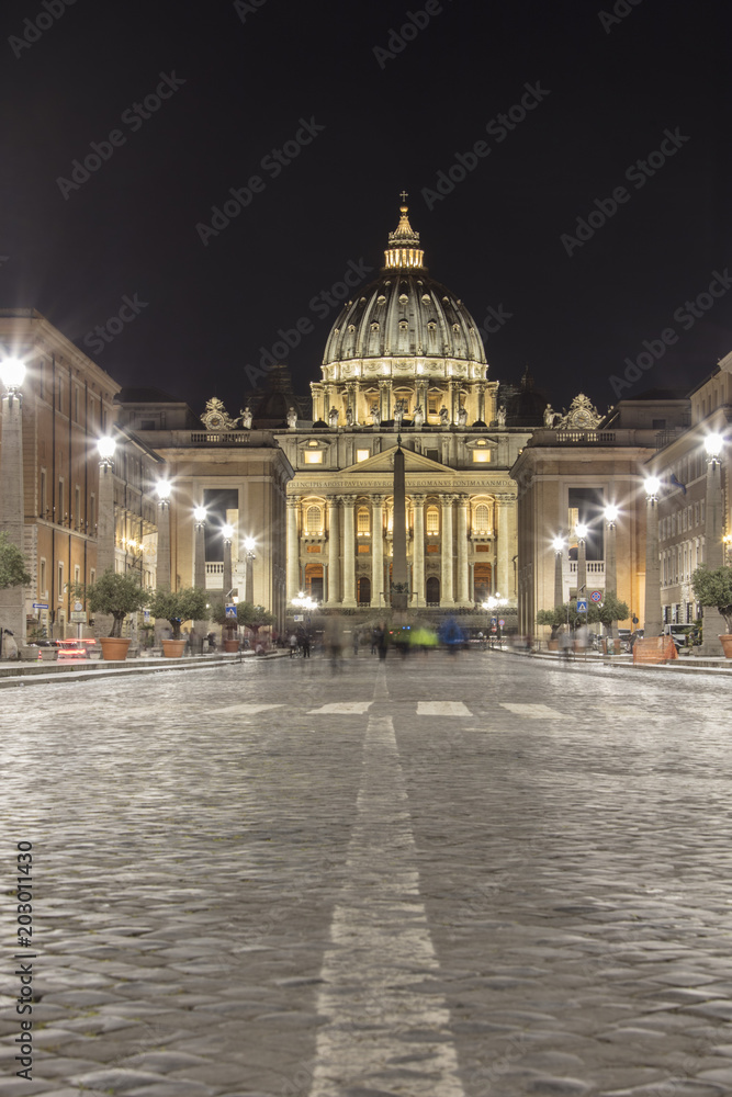 Vatican at Night with Street 