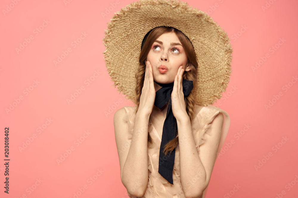 young woman with hat young woman with hat
