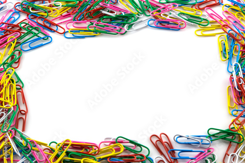 Colorful paperclips isolated