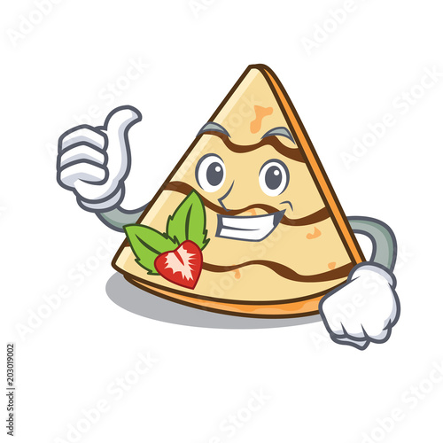 Thumbs up crepe character cartoon style