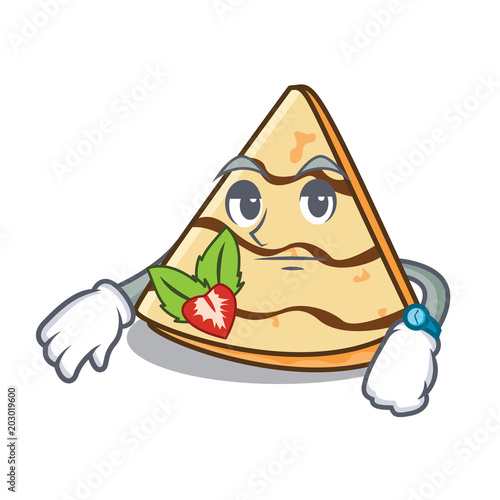 Waiting crepe mascot cartoon style