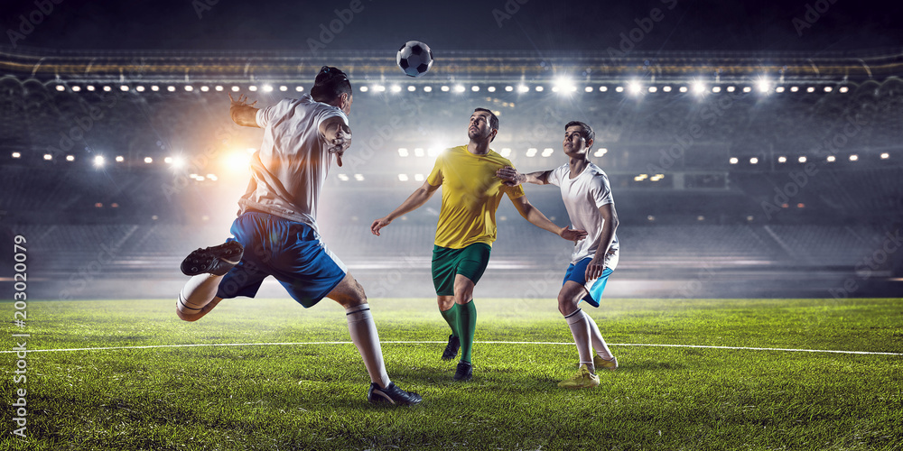 Naklejka premium Soccer best moments. Mixed media
