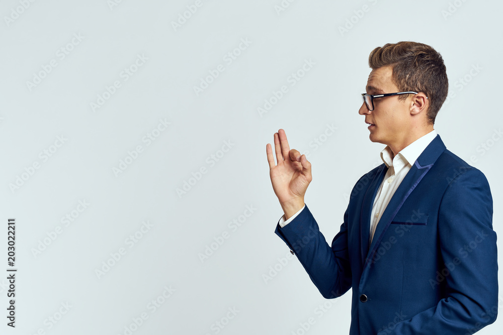 businessman pointing at copy space businessman pointing at copy space