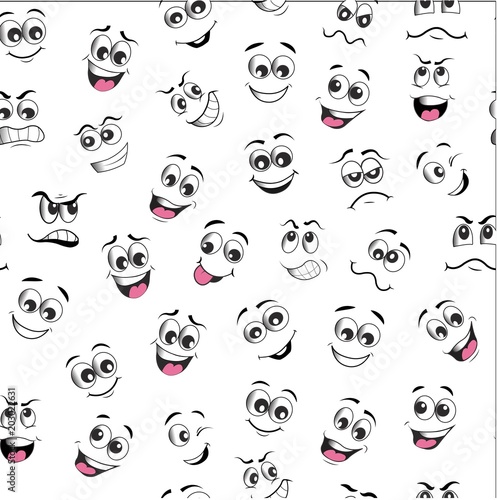 emoticons seamless pattern. face expressions vector illustration