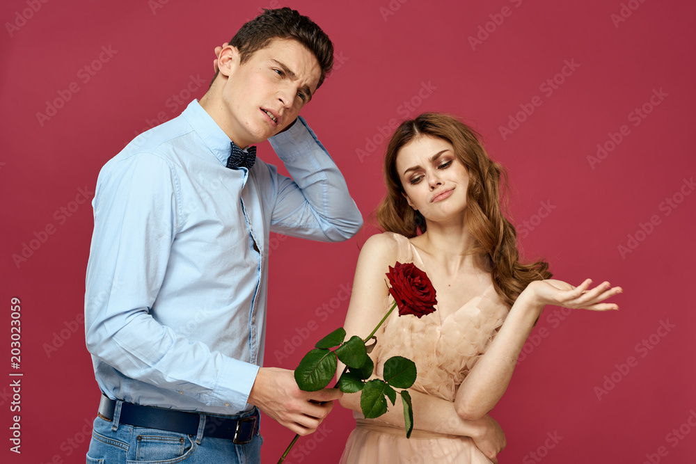young couple with rose young couple with rose