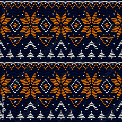 Seamless knitted Christmas retro pattern