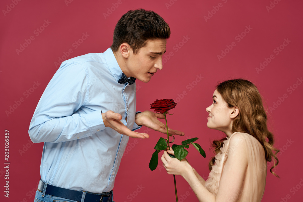 man woman rose holiday man woman rose holiday