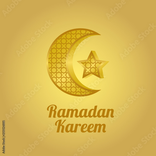 Crossiant moon and star docorative geomrtycal pattern for islam accessories photo