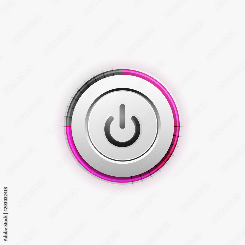 Power button technology logo, digital art techno concept, on off icon Power button technology logo, digital art techno concept, on off icon