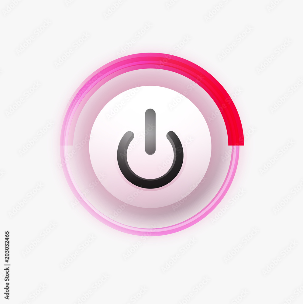Power button technology logo, digital art techno concept, on off icon Power button technology logo, digital art techno concept, on off icon