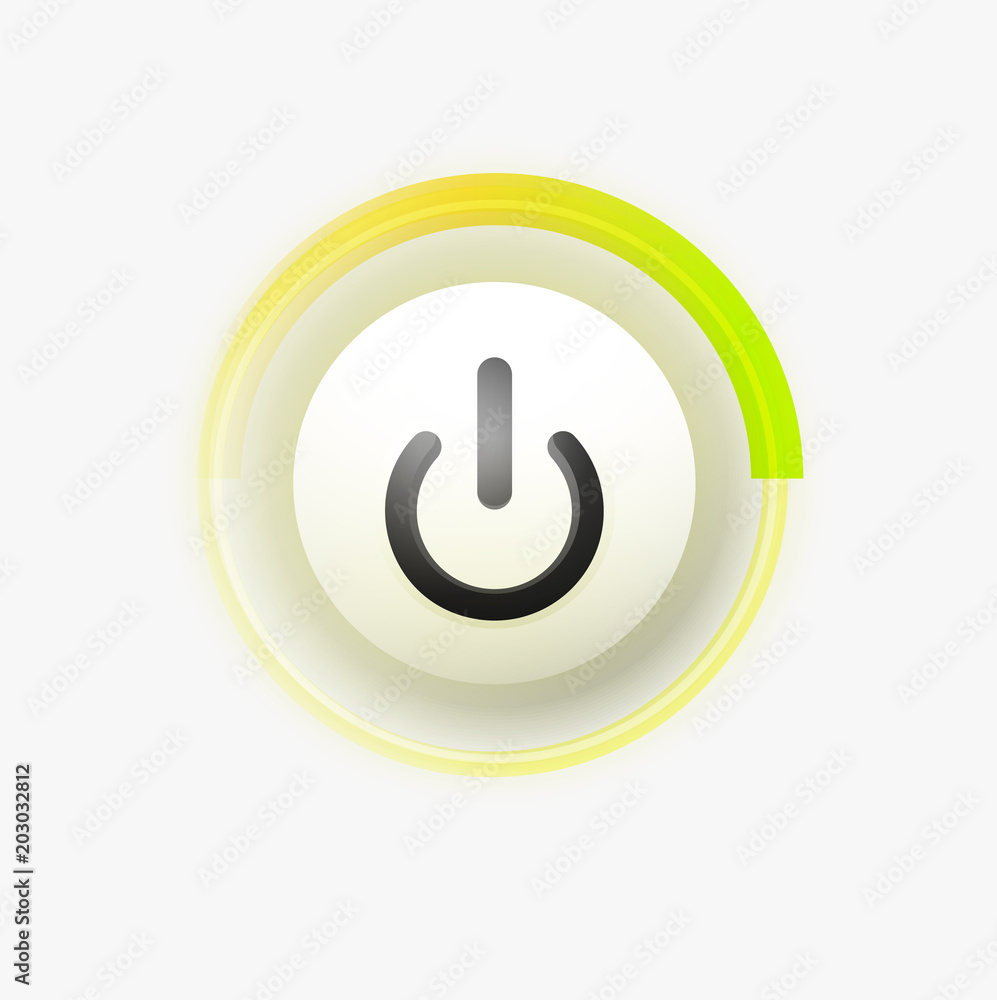 Power button technology logo, digital art techno concept, on off icon Power button technology logo, digital art techno concept, on off icon