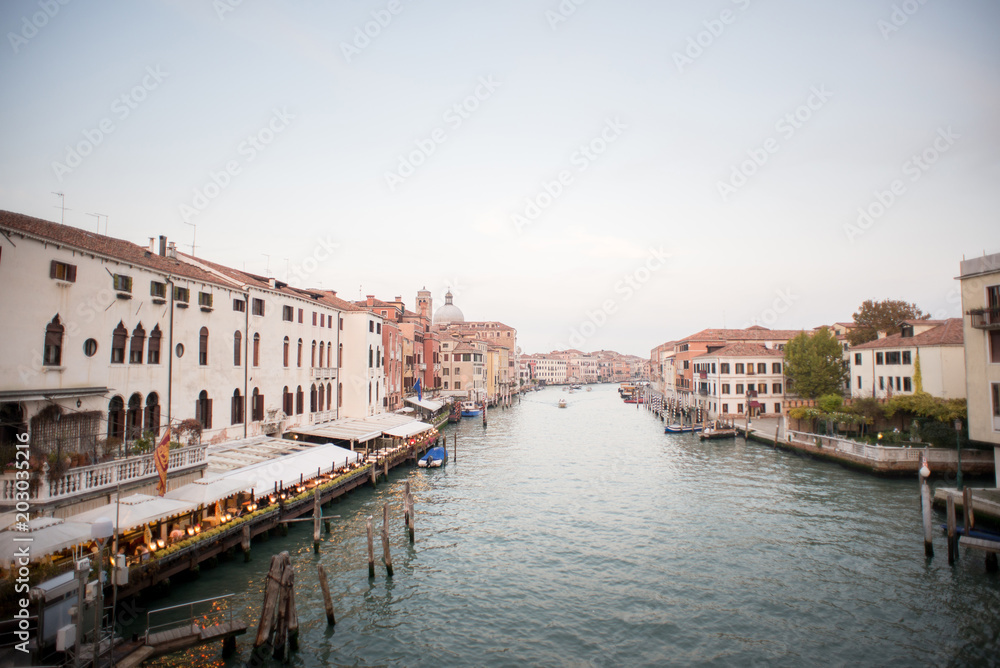 Grand Canal with Boats in Venice.