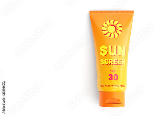 Sunscreen cream tube photo
