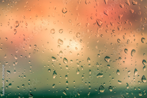 water drops on window after rain