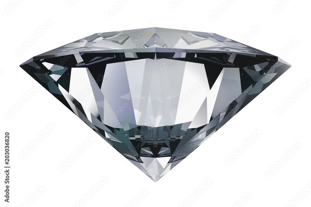 3d rendering of a close up shot of diamond isolated on white background with clipping paths. 3d rendering of a close up shot of diamond isolated on white background with clipping paths.