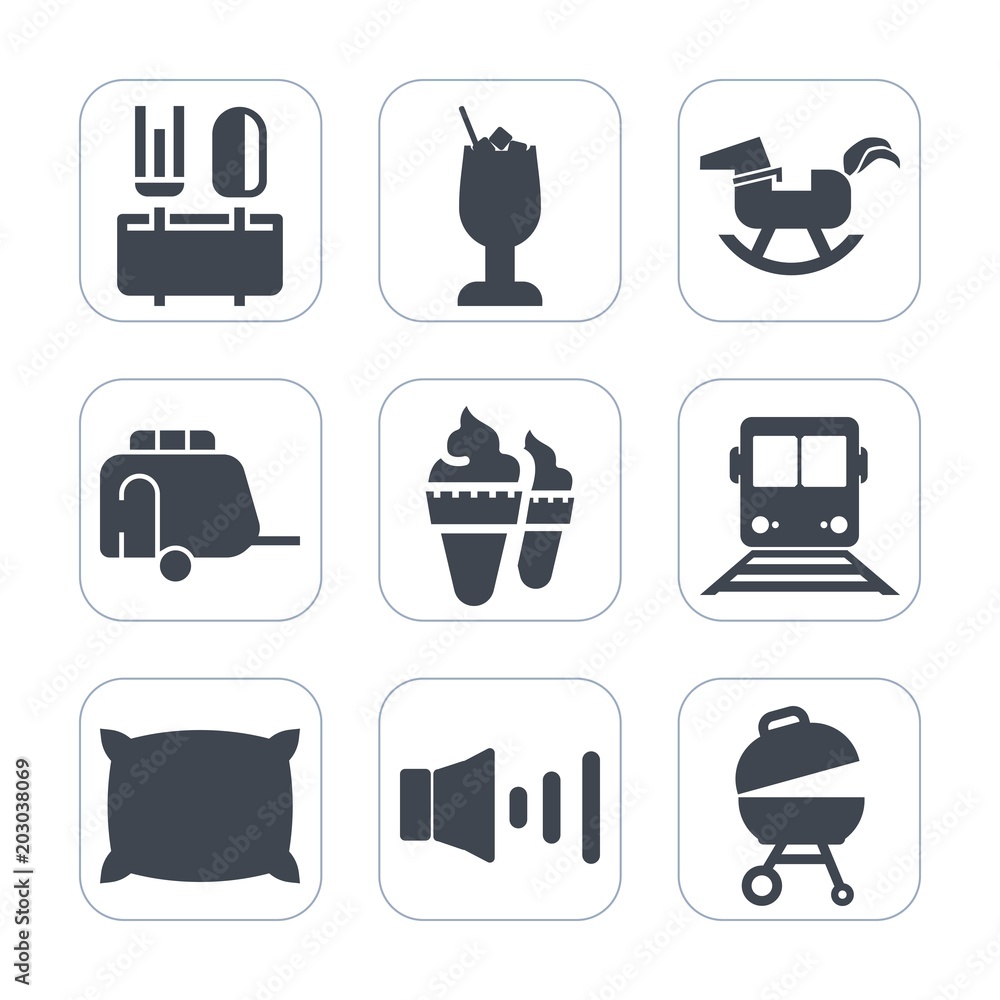 Premium fill icons set on white background . Such as vehicle, horse, van, travel, barbecue, spoon, cream, transportation, restaurant, play, home, speaker, bar, toy, fork, menu, train, grill, duck, bed Premium fill icons set on white background . Such as vehicle, horse, van, travel, barbecue, spoon, cream, transportation, restaurant, play, home, speaker, bar, toy, fork, menu, train, grill, duck, bed