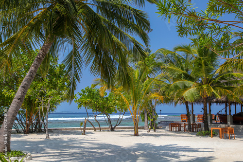 The Maldives. Paradise rest. Beautiful seascape. Place for relaxation