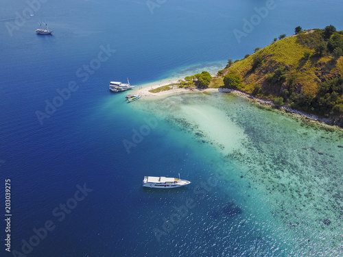 Beautiful aerial view of Gili Laba island, Flores, Indonesia. © nelzajamal