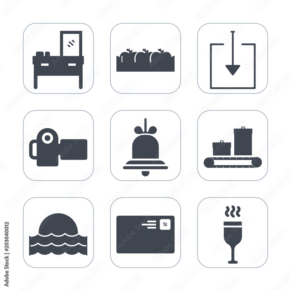 Premium fill icons set on white background . Such as sunset, mail, box, photographer, camera, alert, cabinet, room, storage, fruit, light, sunrise, wine, photo, photography, download, kitchen, healthy Premium fill icons set on white background . Such as sunset, mail, box, photographer, camera, alert, cabinet, room, storage, fruit, light, sunrise, wine, photo, photography, download, kitchen, healthy