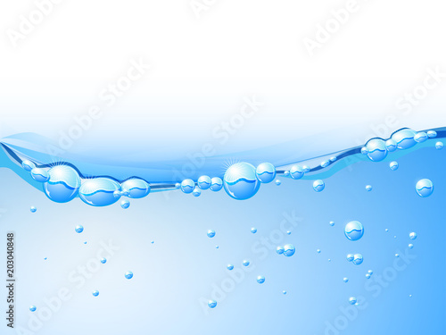 water vector wave transparent surface with bubble