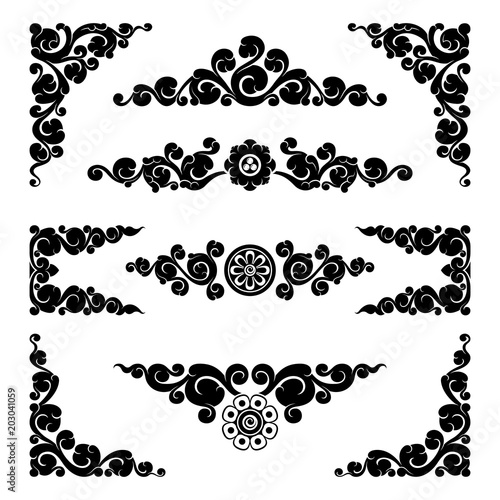 Set of ornamental elements