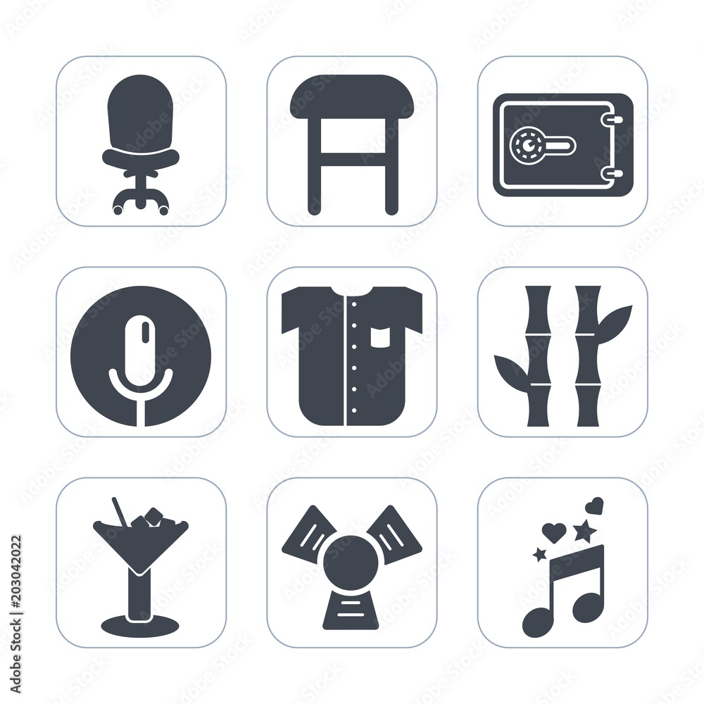 Premium fill icons set on white background . Such as white, banking, modern, asia, sign, textile, drink, business, cocktail, glass, fashion, music, style, armchair, note, microphone, chair, bank, room Premium fill icons set on white background . Such as white, banking, modern, asia, sign, textile, drink, business, cocktail, glass, fashion, music, style, armchair, note, microphone, chair, bank, room