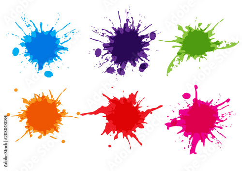 vector colorful paint splatter.Paint splashe set.Vector illustration design.
