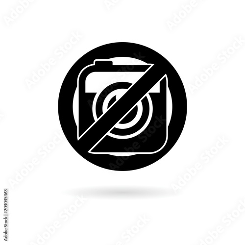 No photo camera icon, No cameras allowed