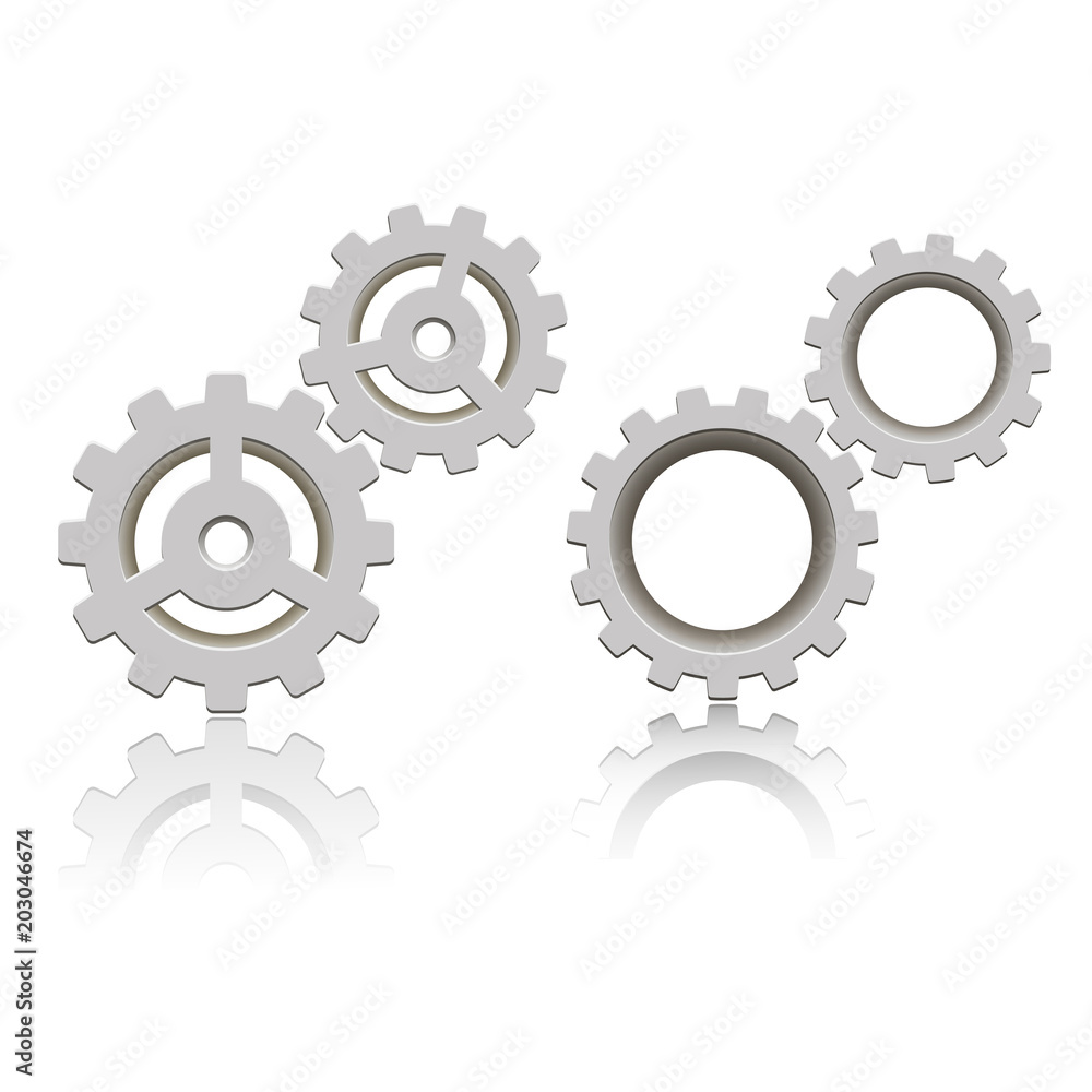 Mechanical gear icon. Vector illustration