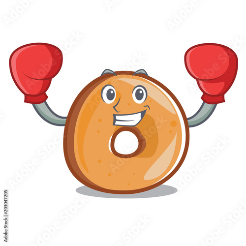 Boxing bagels character cartoon style